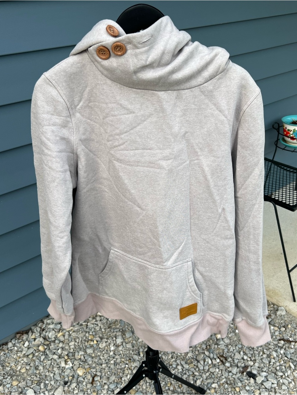 Light Gray Women's Cowl-Neck Pullover Sweater